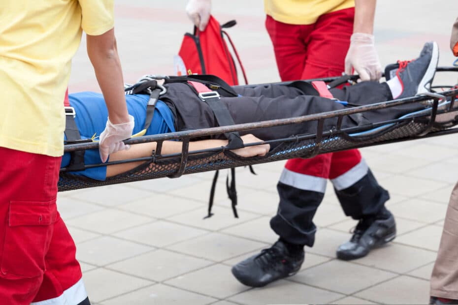 stretcher lifted